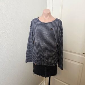 Naketano Navy and Brown Striped Longsleeve Sz M